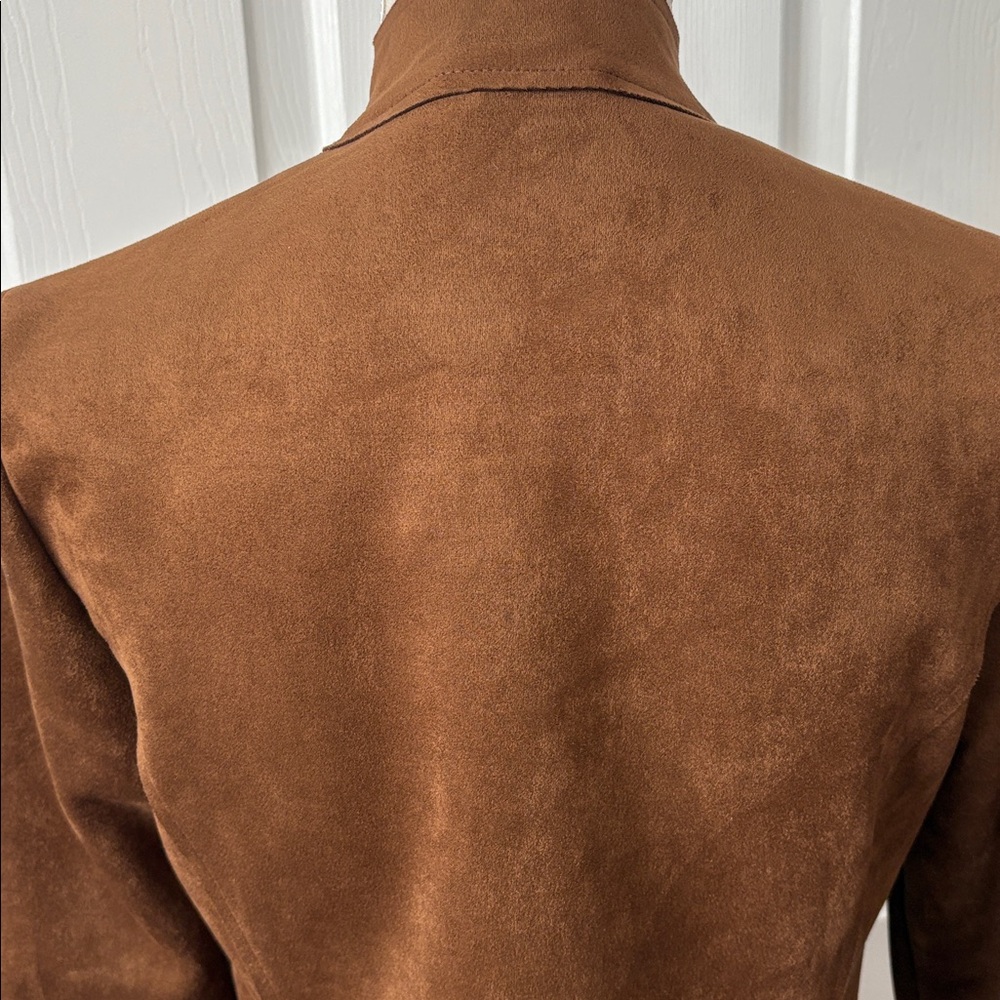 NWT Stunning Joseph Ribkoff Jacket-Suede Look Brown Cropped Jacket Sz4 - Picture 11 of 17